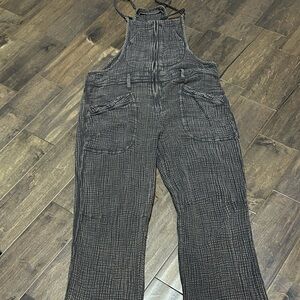 Anthropologie Women's Black Patterned Overalls